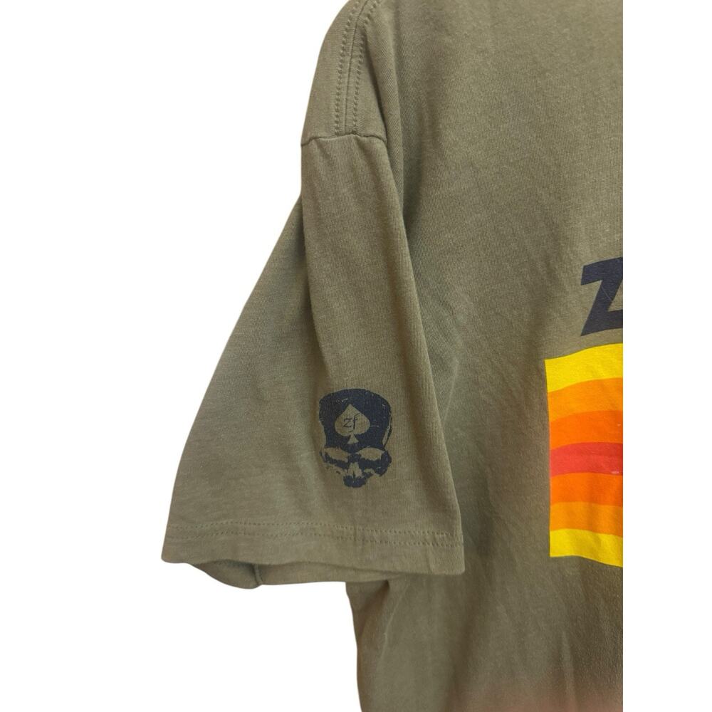 Zero Foxtrot Spade Logo Flag Green Men's T-Shirt XL Striped Military Stay Zero - Picture 4 of 6
